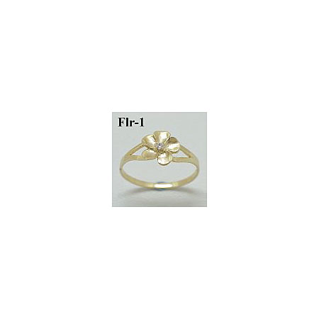 14k Gold Original Plumeria Hawaiian Ring